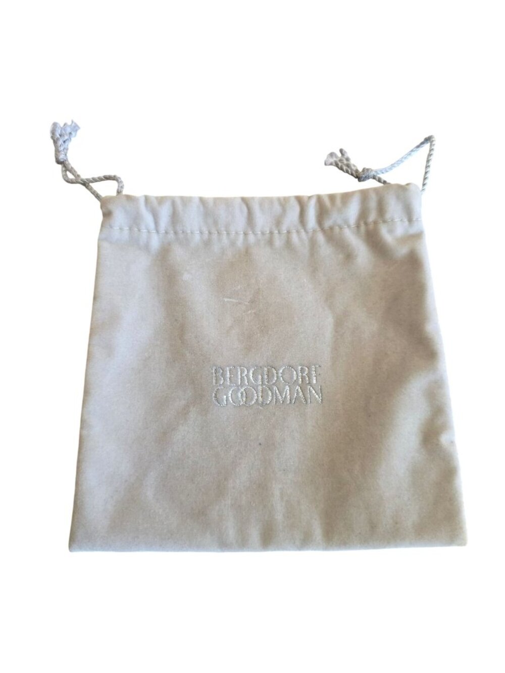 Bergdorf Goodman Velvet Suede Empty Jewelry Gray Dust Bag Dual Pockets